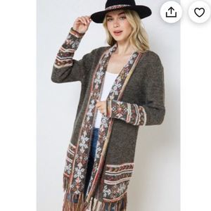 Nordic Fringe open cardigan